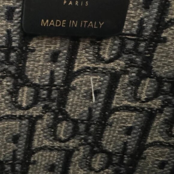 Large Dior Book Tote Ecru and Blue Dior Oblique Embroidery - Picture 2 of 9